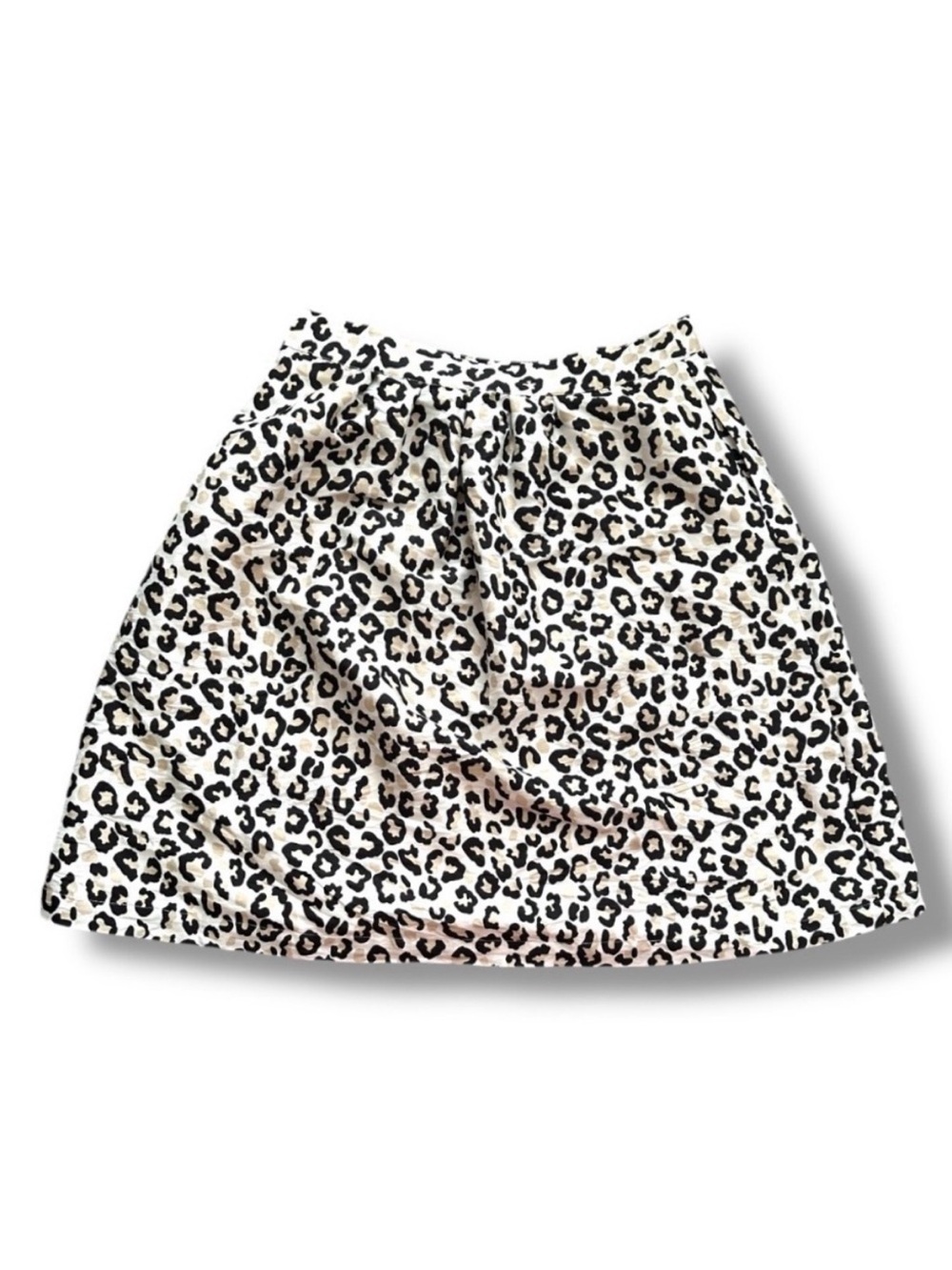 Crown & Ivy White Leopard Print Skirt Women’s Plus Size 16W Office Chic Feminine